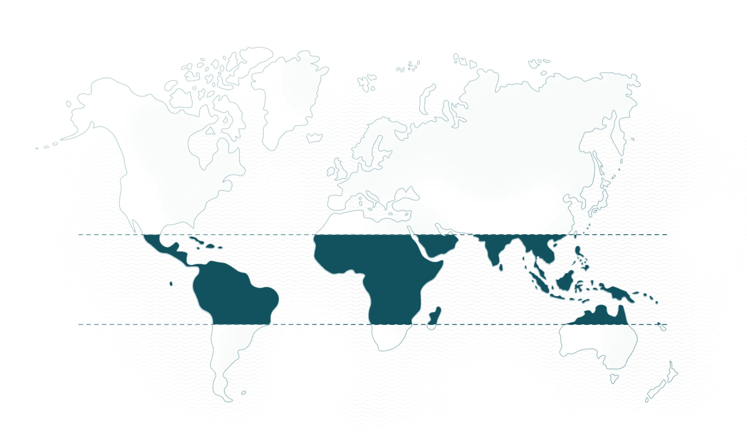 World map turquoise